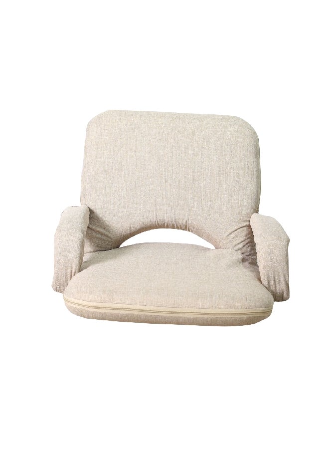 LIVING ACCENTS Folding Floor Chair with Arm Beige 62 x 9 x 92 cm EASY-0600A-BEIGE - Image 1