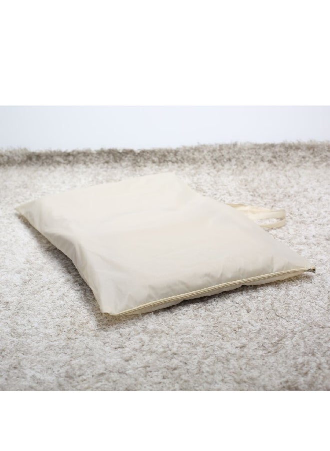 LIVING ACCENTS Folding Floor Chair with Arm Beige 62 x 9 x 92 cm EASY-0600A-BEIGE - Image 4