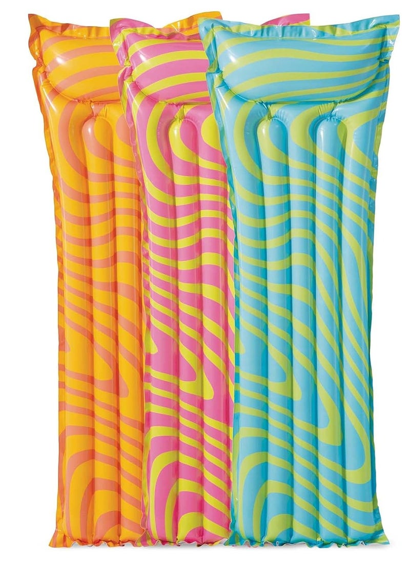 INTEX Razzle Dazzle Wave Mats Giant Inflatable Fun Size 1.83m x 69cm Assorted Color  - Image 1