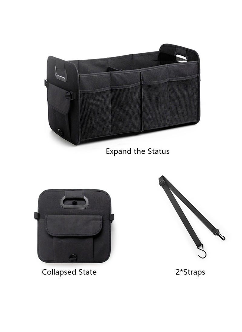Hihonor - Car Trunk Organizer Car Storage Organizer Collapsible Multi Compartment Car Organizer Adjustable Straps Car Organizer for SUV - Image 1