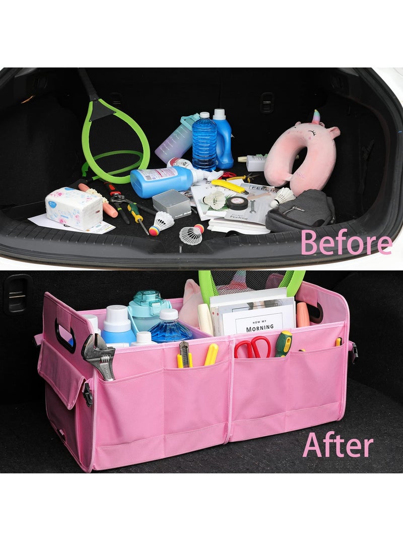Hihonor Car Trunk Organizer Car Storage Organizer Collapsible Multi Compartment Car Organizer Adjustable Straps Car Organizer for SUV  - Image 3