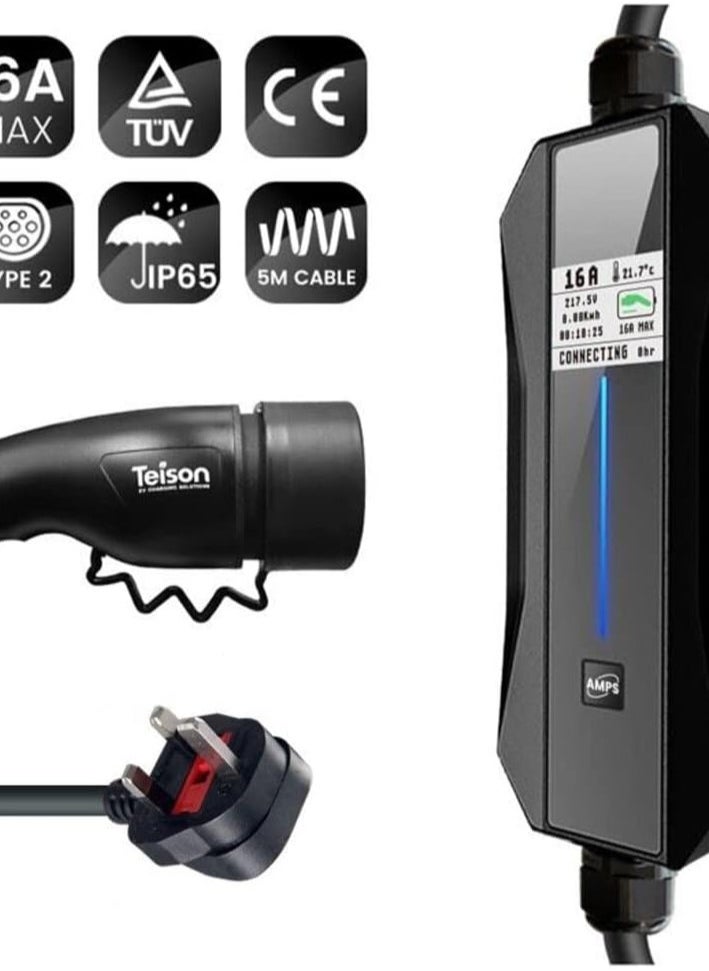 Cordova Teison GB/T Plug Charger with LCD Displey EVSE 16A Smart Portable Electric Vehicle Charger with UK Plug for VW ID 4 ID6  - Image 2