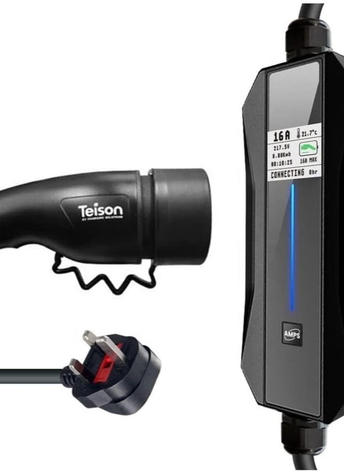 Cordova Teison GB/T Plug Charger with LCD Displey EVSE 16A Smart Portable Electric Vehicle Charger with UK Plug for VW ID 4 ID6  - Image 1
