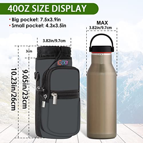 icolor Water Bottle Carrier Bag Holder 25324064ozAdjustable Shoulder Handle Strap Sports Sling Hiking PackNeoprene Wide Mouth Bottle Sleeve - Image 3