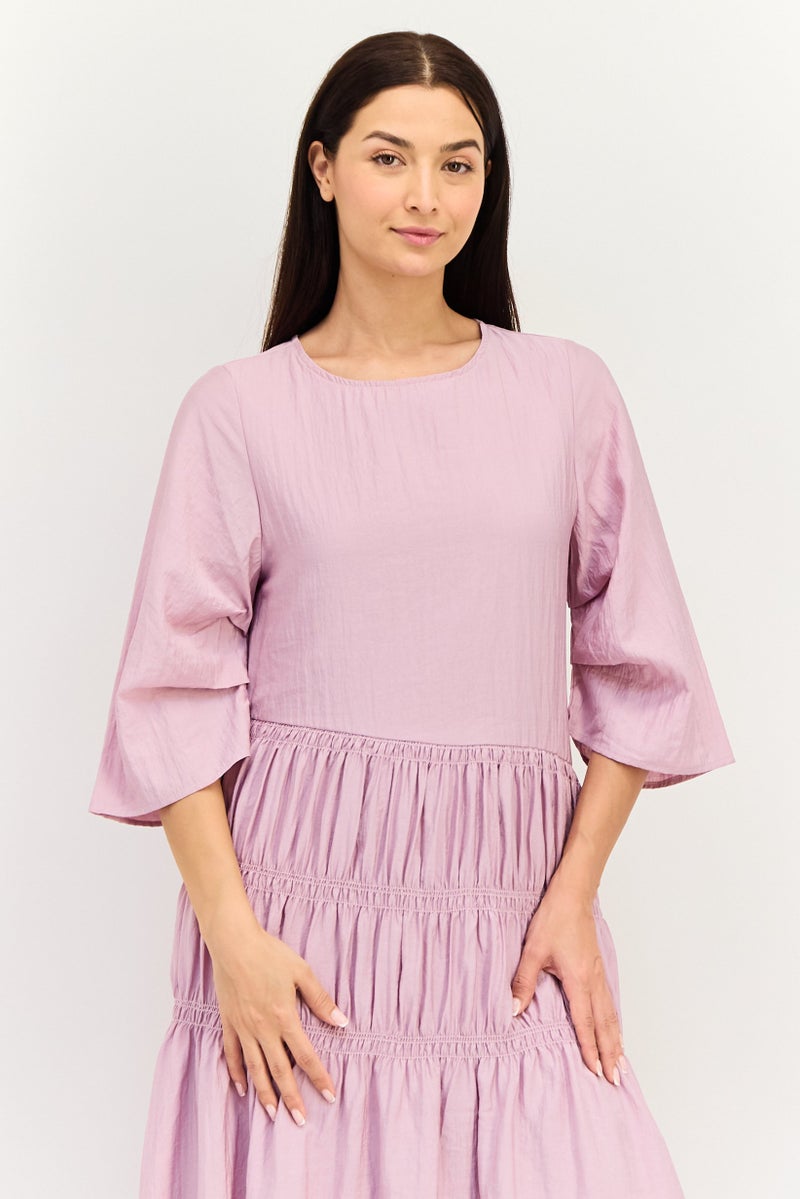 Kathy Ireland Women Solid Maxi Dress, Lilac - Image 2