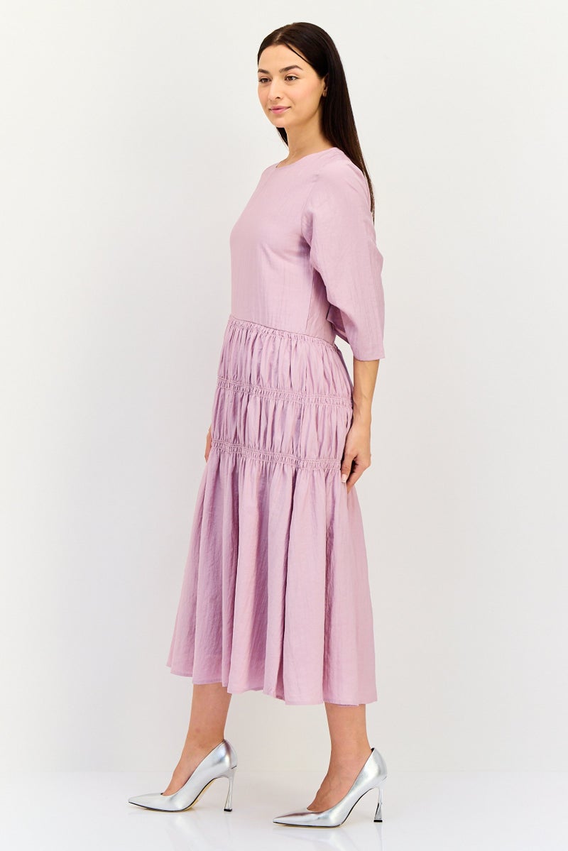 Kathy Ireland Women Solid Maxi Dress, Lilac - Image 4