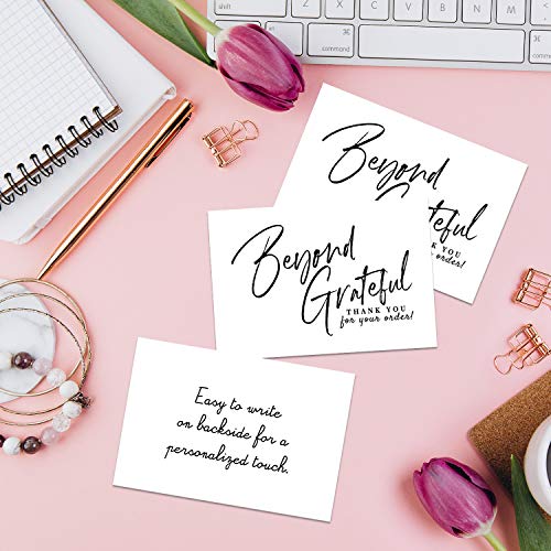 Pink Pixie Studio 75 Beyond Grateful Thank You For Your Order Small Business Card Inserts, Customer Appreciation Notes, Purchase Order, Retail, Online, Homemade Goods (3.5" x 2" Size) - Image 3