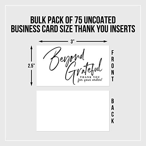 Pink Pixie Studio 75 Beyond Grateful Thank You For Your Order Small Business Card Inserts, Customer Appreciation Notes, Purchase Order, Retail, Online, Homemade Goods (3.5" x 2" Size) - Image 2