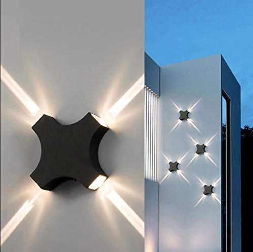 CITRA 12W LED Cross Laser Black Finish Outdoor Waterproof Exterior Wall Step Up Down Left Right Light Fixture Lamp (Warm White,Metal) - Image 5
