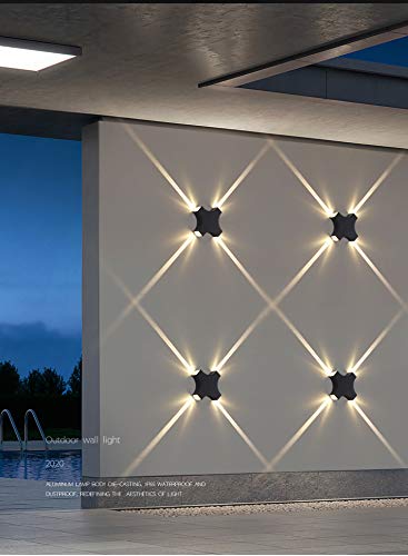 CITRA 12W LED Cross Laser Black Finish Outdoor Waterproof Exterior Wall Step Up Down Left Right Light Fixture Lamp (Warm White,Metal) - Image 4