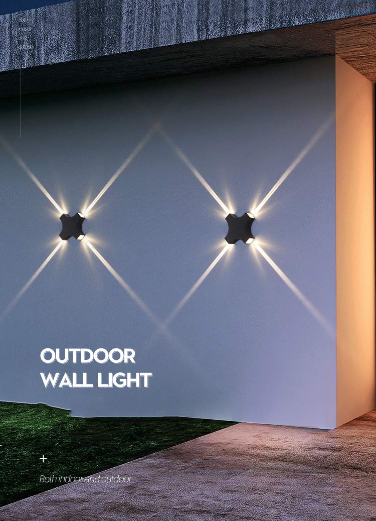 CITRA 12W LED Cross Laser Black Finish Outdoor Waterproof Exterior Wall Step Up Down Left Right Light Fixture Lamp (Warm White,Metal) - Image 2