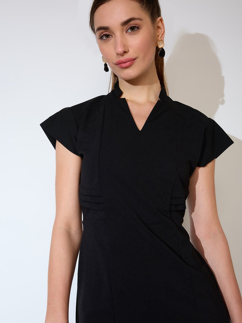 globus Globus Women V-Neck Cap Sleeves Sheath Midi Workwear Dress  - Image 5