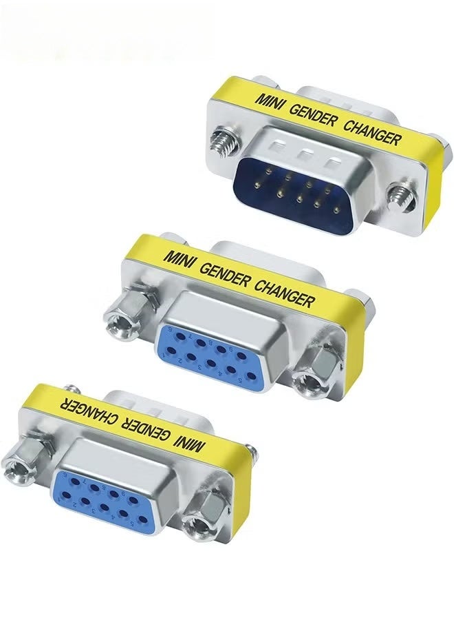 EETU 3 Pack Serial Adapter,DB9 Gender Changer Male To Female,9 Pin Connector Female To Female,Male To Male,RS232 Coupler Mini Size For PC Computer Data Transfer - Image 1