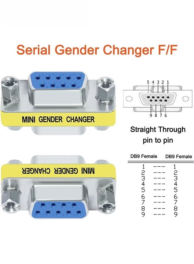 EETU 3 Pack Serial Adapter,DB9 Gender Changer Male To Female,9 Pin Connector Female To Female,Male To Male,RS232 Coupler Mini Size For PC Computer Data Transfer - Image 3