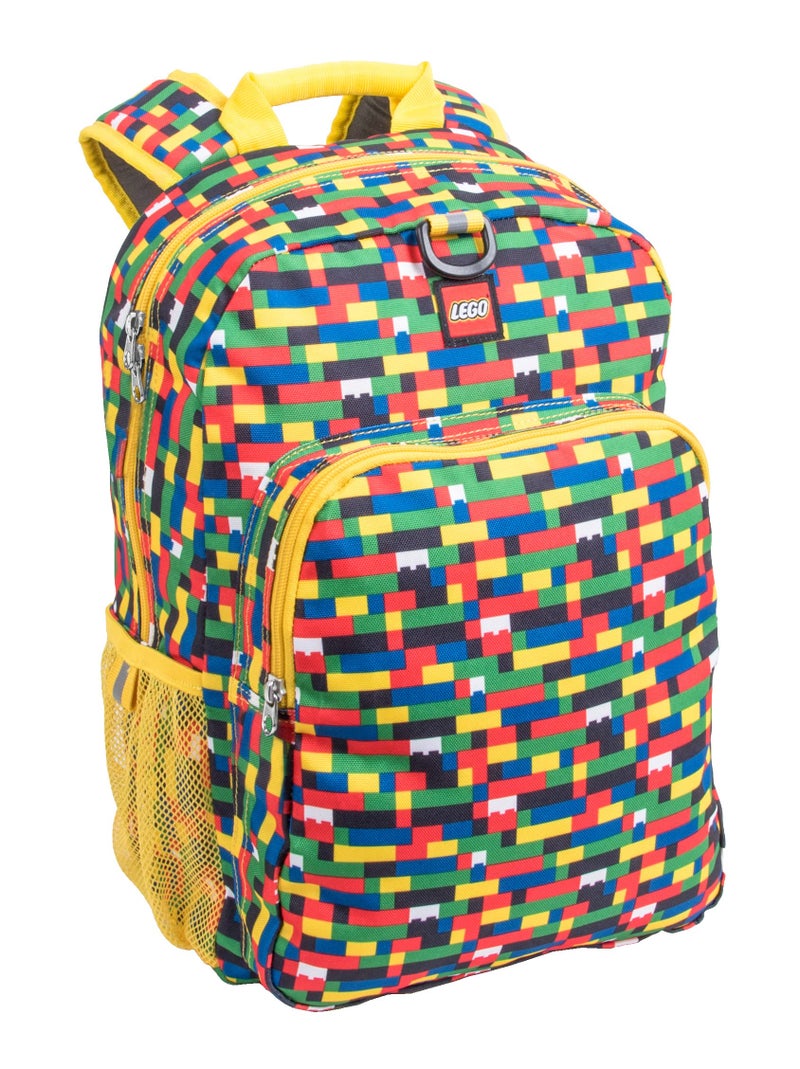 Lego Heritage Classic Kids School Backpack Bookbag  For Travel  On-The-Go  Back To School  Boys And Girls  With Adjustable Padded Straps And Fun Patterns  Brick Wall - Image 1