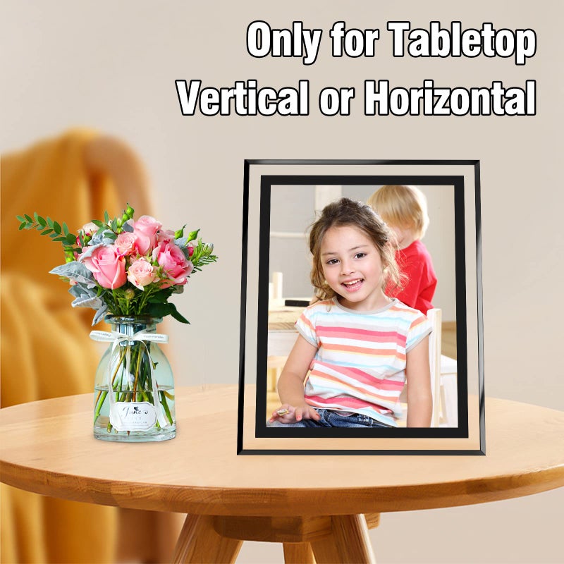 HIKWADERY 8x10 Picture Frames Black - Set of 2  HD Real Glass 8 by 10 Photo Frame Great Gift  for Tabletop or Wall Display (8 x 10  Black) - Image 2