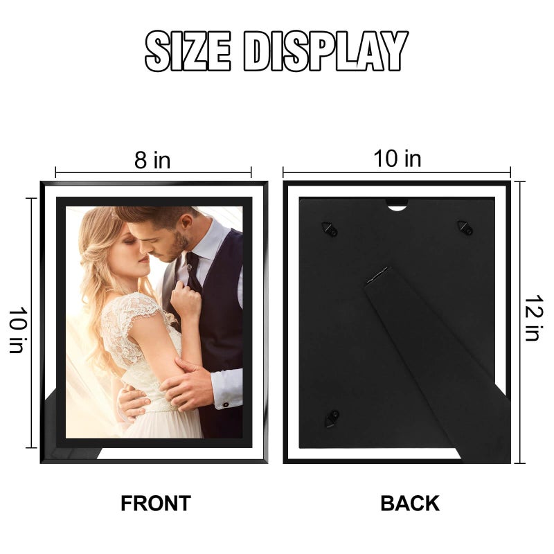 HIKWADERY 8x10 Picture Frames Black - Set of 2  HD Real Glass 8 by 10 Photo Frame Great Gift  for Tabletop or Wall Display (8 x 10  Black) - Image 5