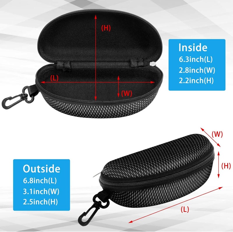 ZONLY 3 Pack Sunglasses Case Portable Travel Zipper Eyeglasses Case Hook With Cleaning Cloth - Image 4