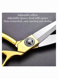 SYOSI SYOSI 2Pcs Set Of Gold Stainless Steel Sharp Tailor Scissors, Clothing Scissors Barbecue Cut Adjustable Kitchen Scissor Fabric Shears Heavy Duty for Tailoring Sewing, Craft, Household  - Image 3