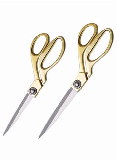 SYOSI SYOSI 2Pcs Set Of Gold Stainless Steel Sharp Tailor Scissors, Clothing Scissors Barbecue Cut Adjustable Kitchen Scissor Fabric Shears Heavy Duty for Tailoring Sewing, Craft, Household  - Image 1