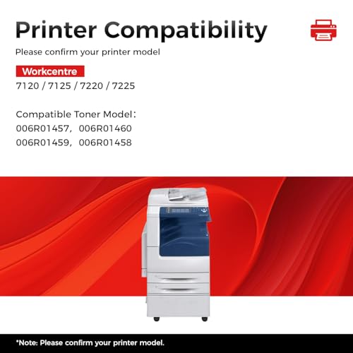 KingKJ WorkCentre 7120 7125 Toner Cartridge Set 4-Pack Replacement for Xerox 006R01457 006R01460 006R01459 006R01458 Compatible with Xerox WorkCentre 7120 7125 7220 7225 Printer Ink Black Cyan Magenta Yellow - Image 2