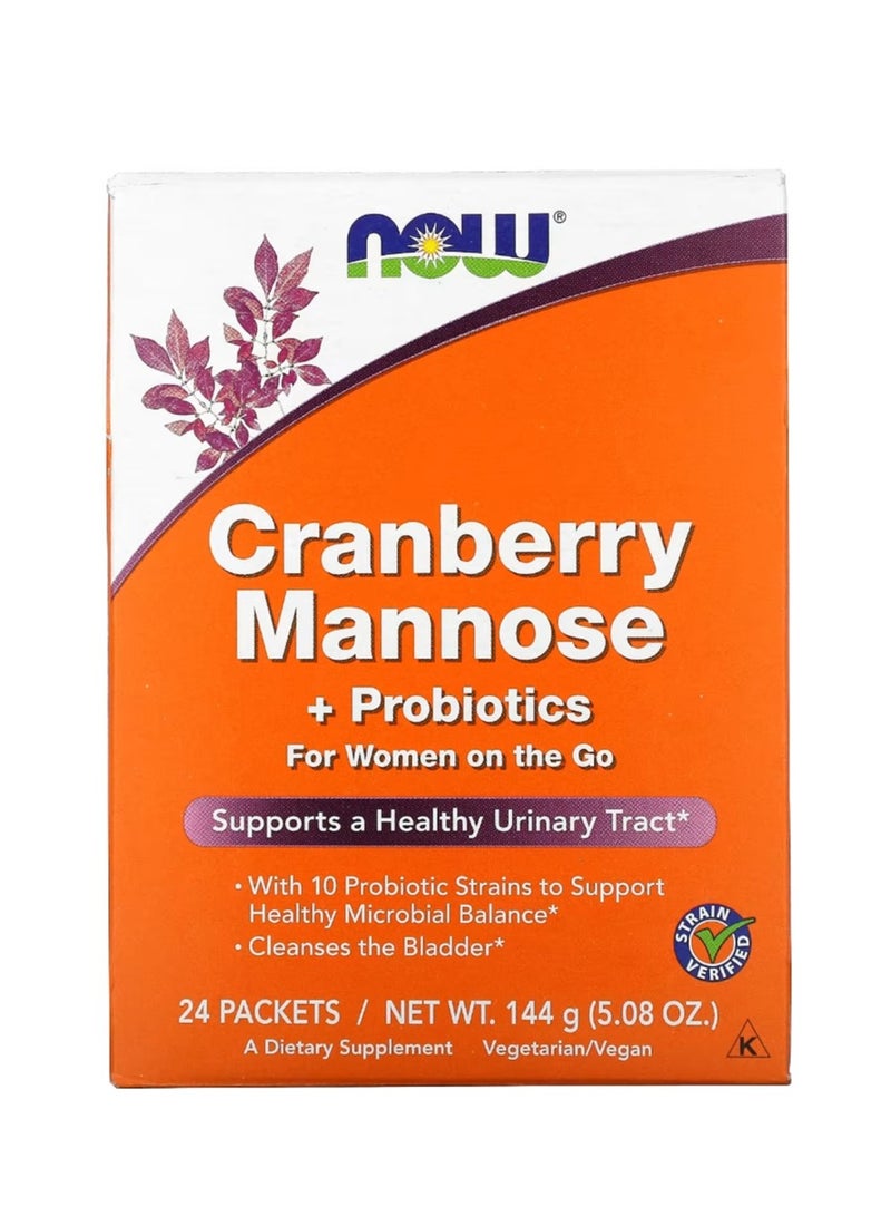 now Cranberry Mannose + Probiotics For Women On The Go 24 Packets - Image 1