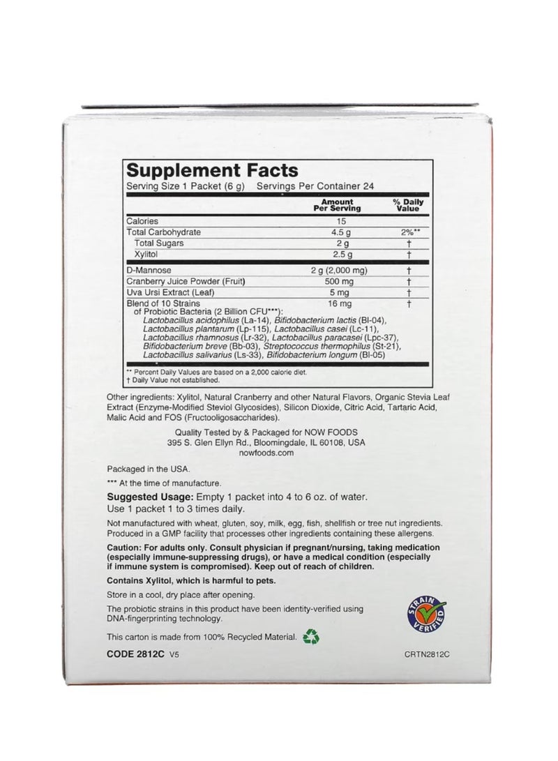 now Cranberry Mannose + Probiotics For Women On The Go 24 Packets - Image 2