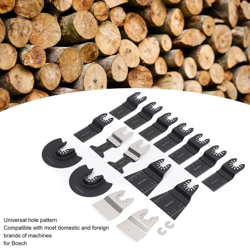 18Pcs Oscillating Multi Tool Kit with Carbon Steel Blades for Wood and Metal Cutting - Image 4