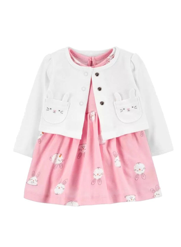 RedMapleTEK 2-Piece Set Of Baby Girl Jacket And Short-Sleeved Dress  - Image 1