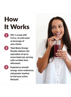 Force Factor Total Beets Energy Drink Mix, Superfood Beet Root Powder with Nitrates to Boost Energy and Support Circulation, Blood Flow, Nitric Oxide and Stamina, Heart Health Supplement, 30 Servings  - Image 4
