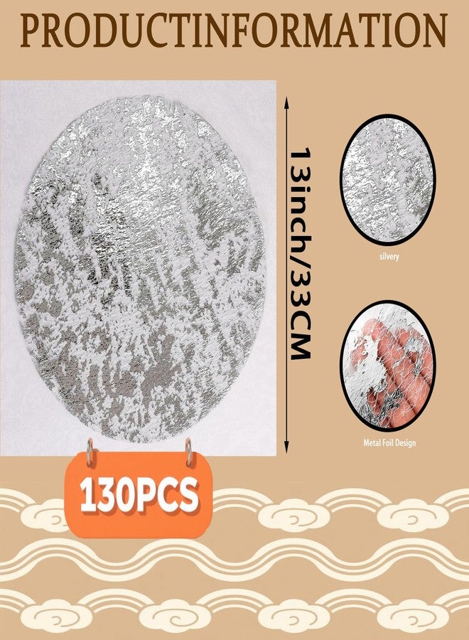 GetFeeds 130 pcs Silver Placemats, 13 Inch Round, Disposable placemats for Party, Church, Wedding Decoration - Image 3