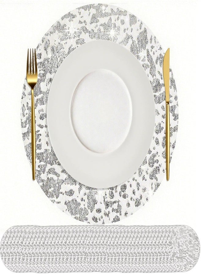 GetFeeds 130 pcs Silver Placemats, 13 Inch Round, Disposable placemats for Party, Church, Wedding Decoration - Image 1