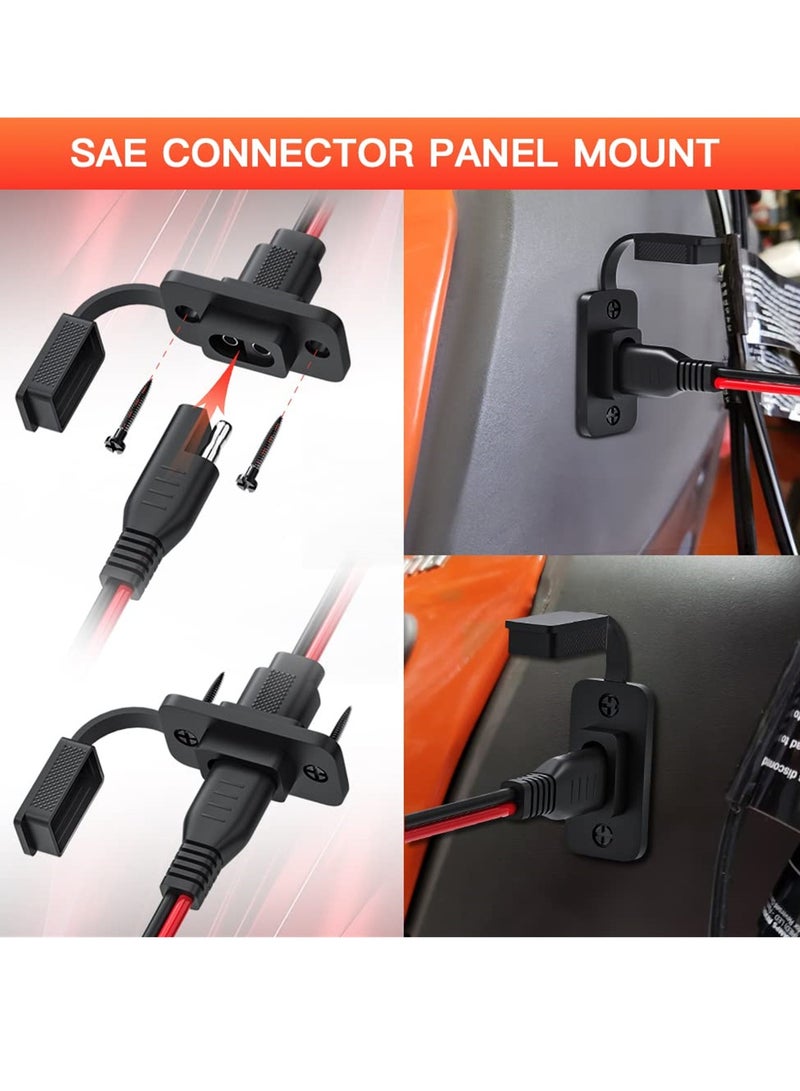 Weatherproof SAE Power Socket with Quick Connector Harness, 1FT 12AWG Male to Female Adapter Cable for Solar Generators and Battery Charging (2 Pack) - Image 5