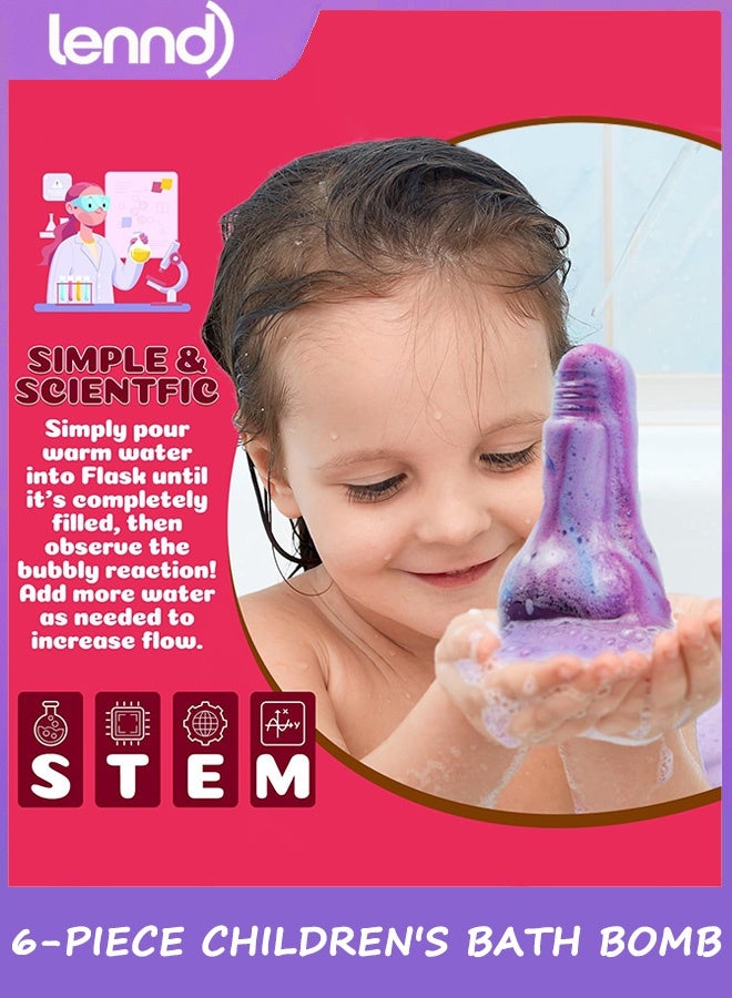 LENND Children's bath bomb toys, 6-pack of inflatable bath bombs, large-capacity colorful children's bath balls, fun and educational children's bath experience. - Image 2