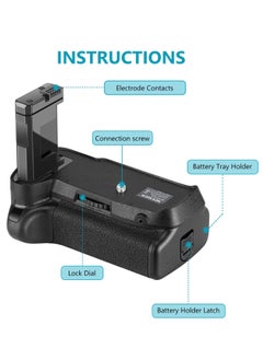 Neewer NEEWER Battery Grip for Nikon D3100 D3200 D3300 D5300 – Vertical Shutter Release, Dual EN-EL14 Power, with Signal Cable – Camera Battery Grip for Nikon DSLR  - Image 2