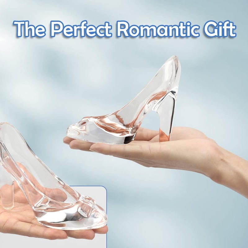 TWZKXC Glass Crystal High Heels, Glass Slipper, Crystal High Heels for Shoes Birthday Decoration Party, Wedding Supplies Decorative Party Decorations, Transparent - Image 2