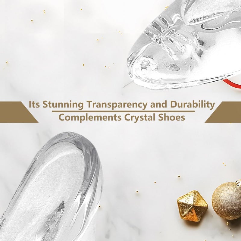 TWZKXC Glass Crystal High Heels, Glass Slipper, Crystal High Heels for Shoes Birthday Decoration Party, Wedding Supplies Decorative Party Decorations, Transparent - Image 5