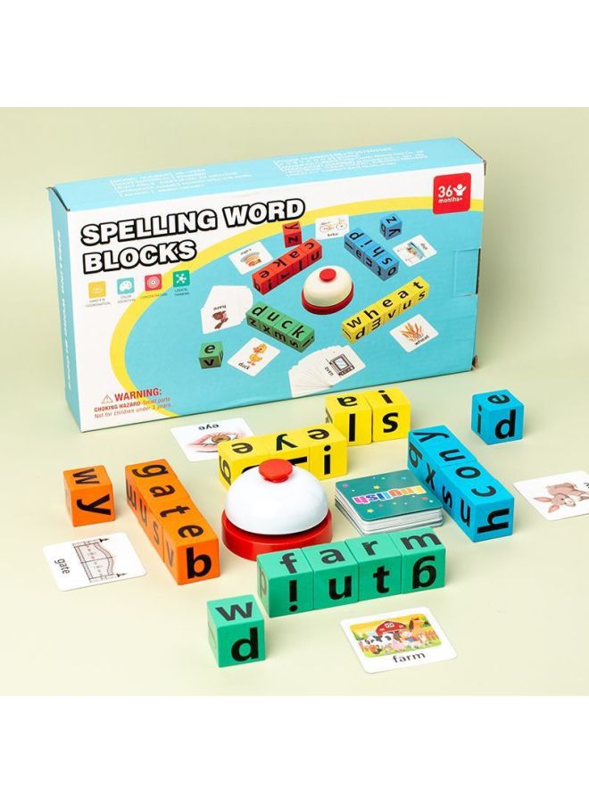 Wooden Fun Spelling Words Children Learn English Letter Pairing 3-6 Years Old Early Education Enlightenment Parent-child Interactive Board Game