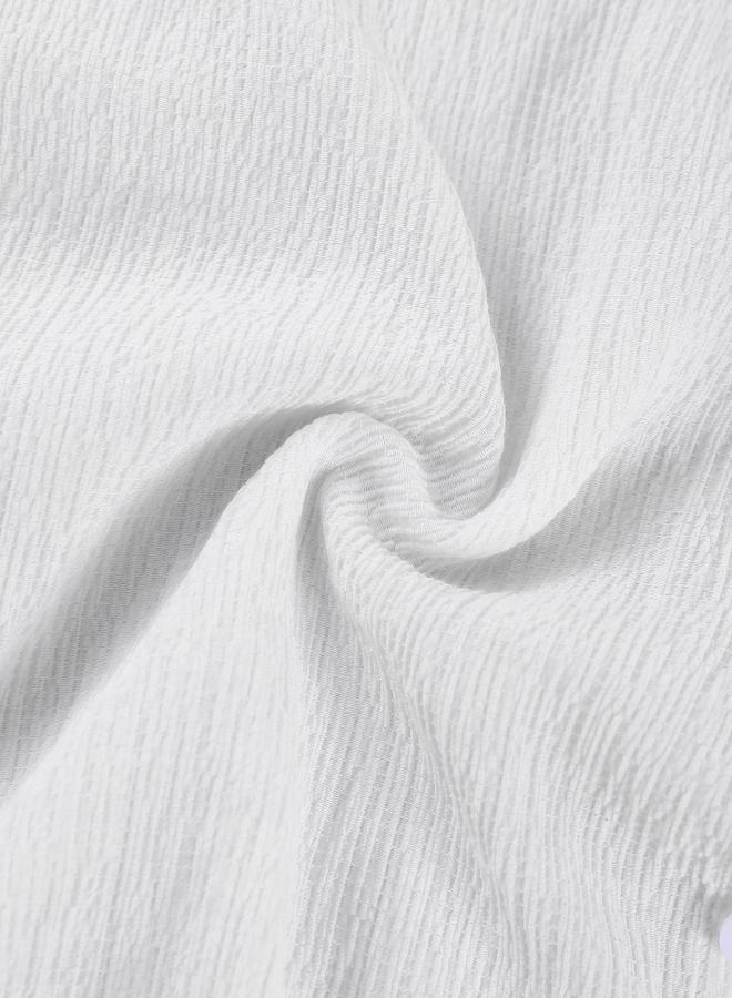 Take Two Men White Plain Spread Collar Shirt - Image 5