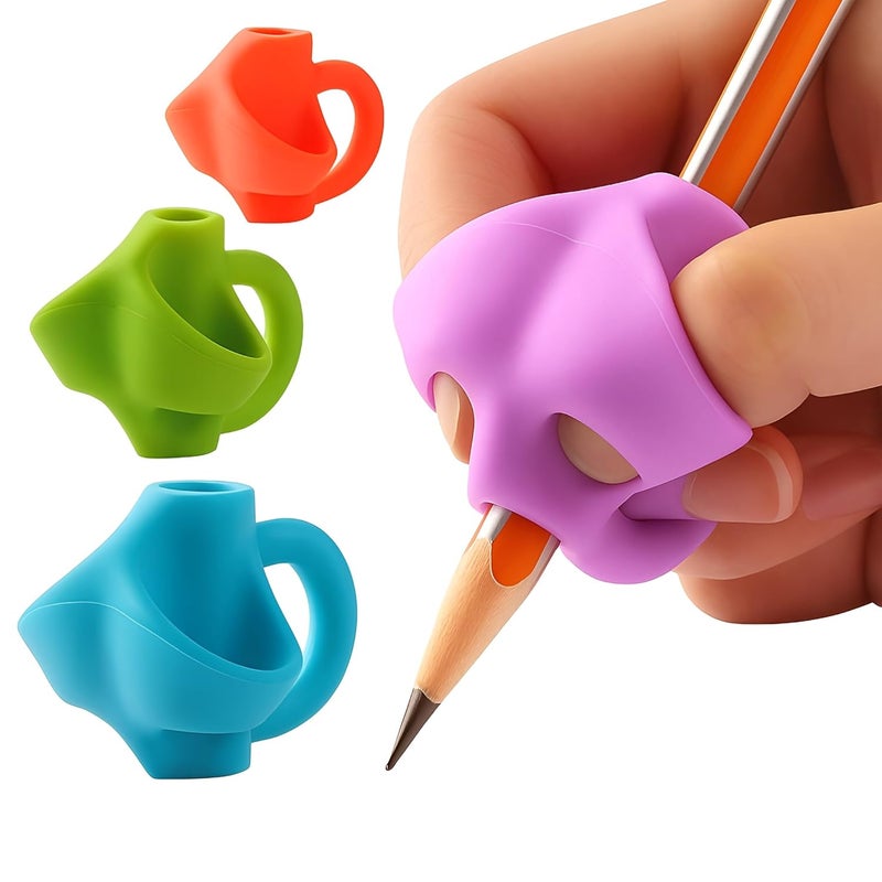 YTM Multicolor Pencil Grips for Kids Writing, 2 Pcs Ergonomic Pen and Pencil Holder for Toddlers, Preschoolers, Special Needs Children | Handwriting Aid | Posture Correction Tool | School Supplies - Image 1