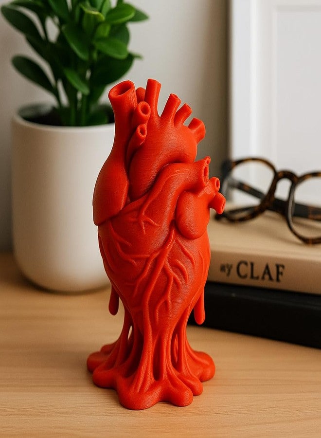 CUBIX3D Bleeding Anatomical Heart Sculpture | Unique Red 3D Printed Medical Art & Gothic Decor Showpiece | Aesthetic Tabletop Figurine Gift - Image 2