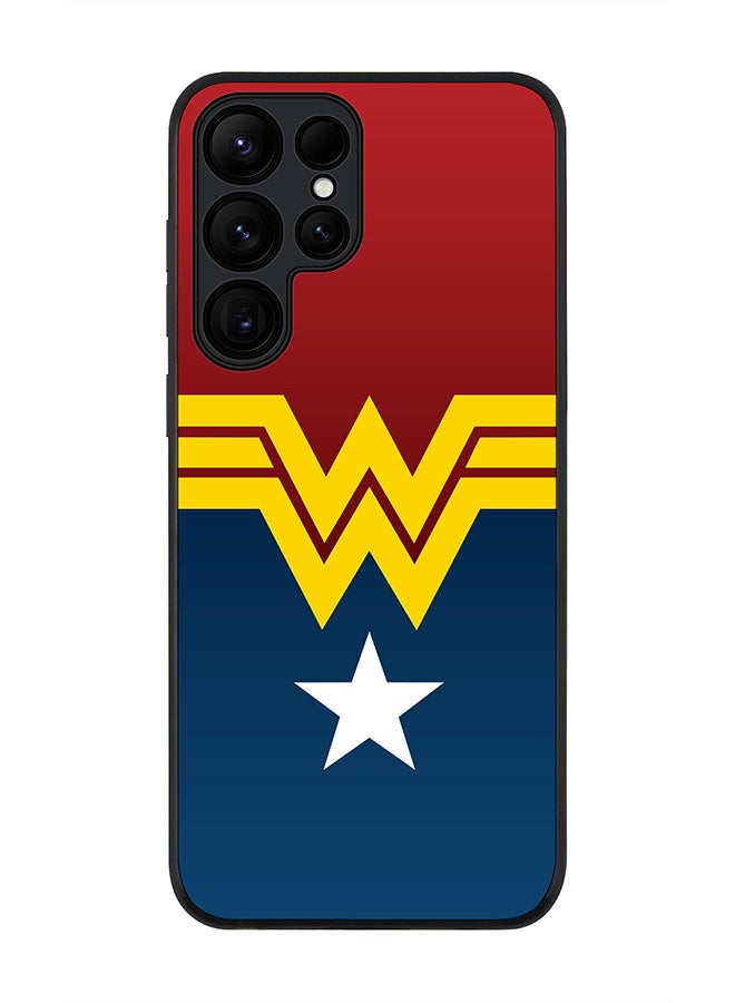 Stylizedd Rugged Black edge case for Samsung Galaxy S24 Ultra, Slim fit Soft Case Flexible Rubber Edges Anti Drop TPU Gel Thin Cover- Wonder Woman  - Image 1