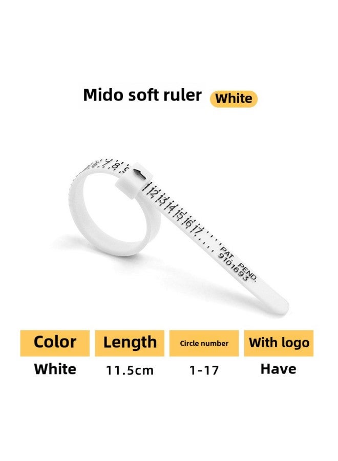 Ring Measuring Belt US, Hong Kong, Japan, And England Finger Circumference Measuring Ruler Ring Soft Ruler Ring Size Screening Products-Model:White Beauty Degree Ring Ruler [with Patent]]  - Image 1