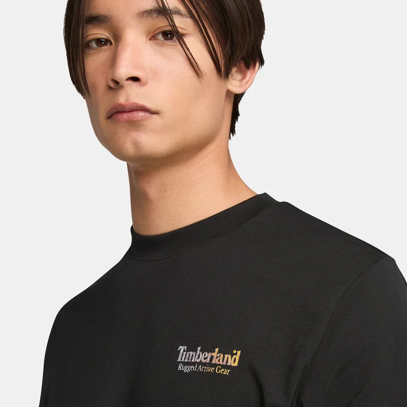 Timberland Black Men's Rugged Active Gear Graphic T-Shirt for Men | Best Price UAE