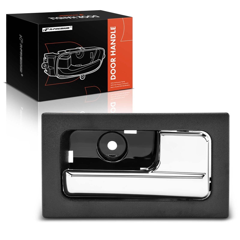 APremium Interior Door Handle Compatible with Ford F150 2009 2010 2011 2012 2013 2014 Chrome Lever Black Housing Front or Rear Right Passenger Side Replace 9L3Z1522600CB CL3Z1522600GA
