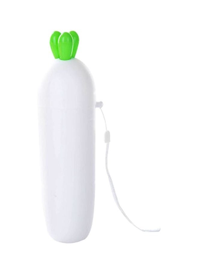 NIBEMINENT Portable Toothbrush Cup With Lid White/Green 6x6x21.8cm