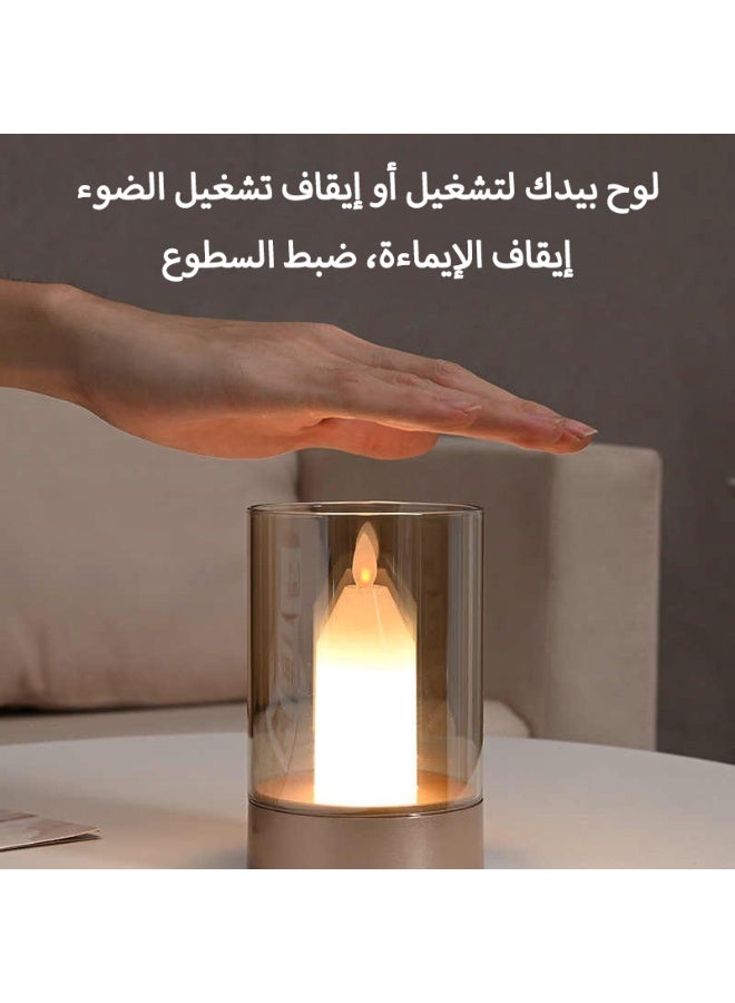 Gesture Sensing Candle Lamp - Rechargeable, Dimmable LED Mood Light for Home Decor, Prayer & Special Occasions, Long Lasting Battery - Image 2