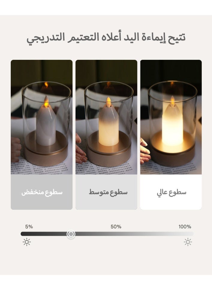 Gesture Sensing Candle Lamp - Rechargeable, Dimmable LED Mood Light for Home Decor, Prayer & Special Occasions, Long Lasting Battery - Image 4