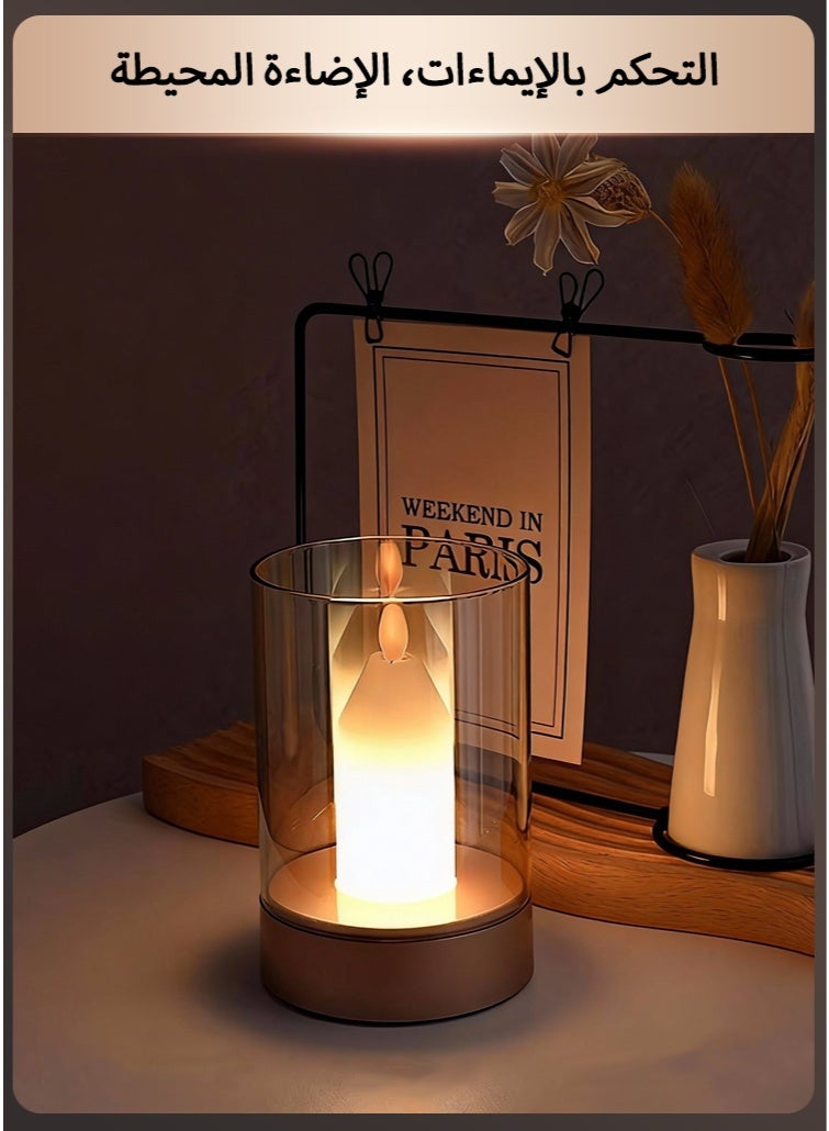 Gesture Sensing Candle Lamp - Rechargeable, Dimmable LED Mood Light for Home Decor, Prayer & Special Occasions, Long Lasting Battery - Image 1