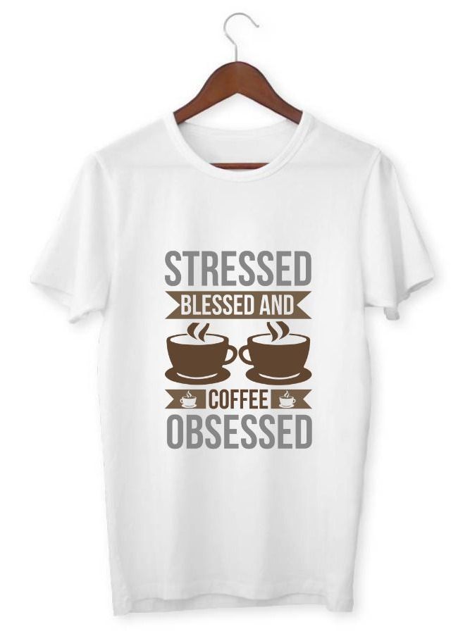 تي شيرت رجالي مطبوع عليه الضغط المبارك وهاجس القهوة